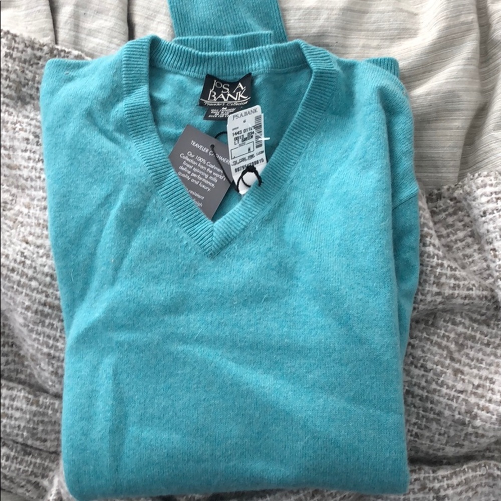 Cashmere Jos A Bank sweater green medium